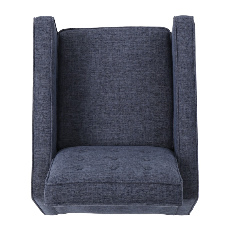 Mervynn Mid-Century Modern Button Tufted Fabric Recliner by Christopher Knight Home