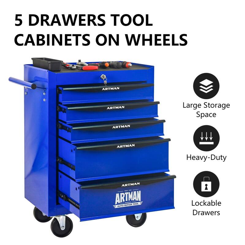 20" Rolling Tool Chest with 5 Drawers