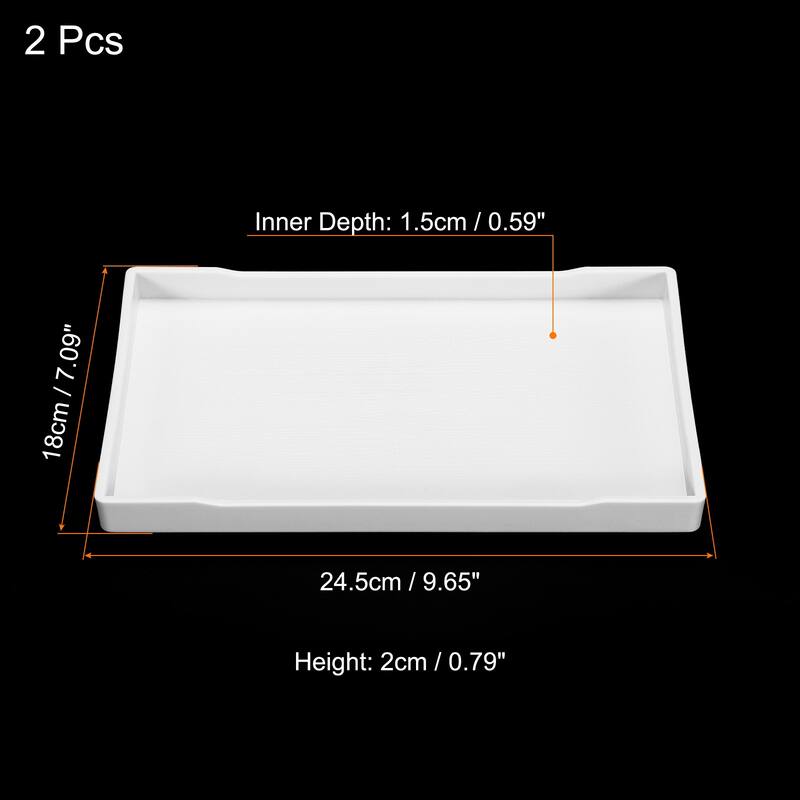 Fast Food Tray, Plastic Multi-Purpose Rectangle Serving Tray - White - 10x7"