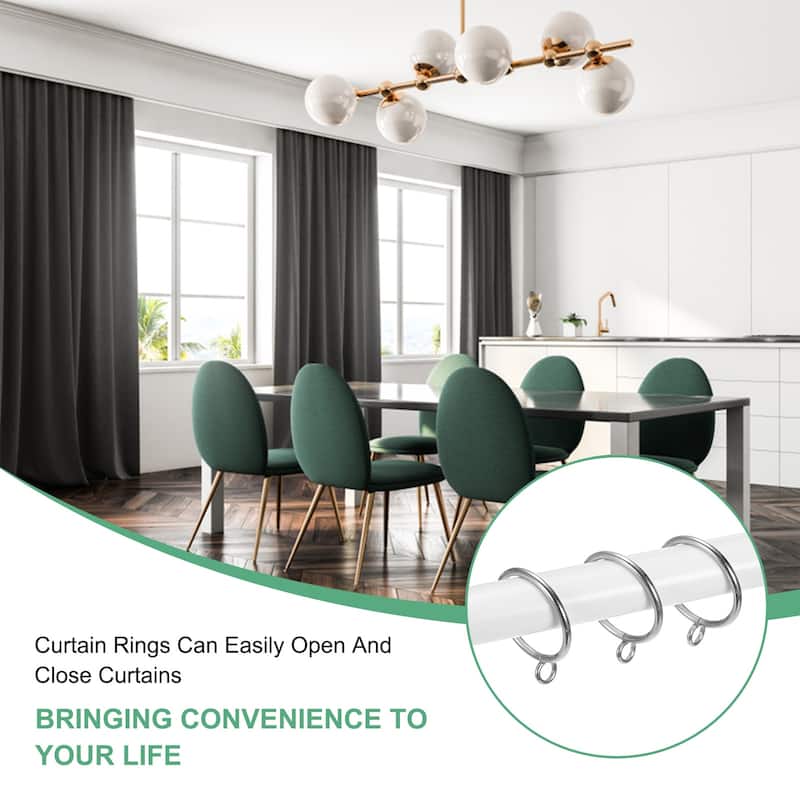 40-Pack Curtain Rings W Eyelet, I D Metal Rings for Curtain Rods