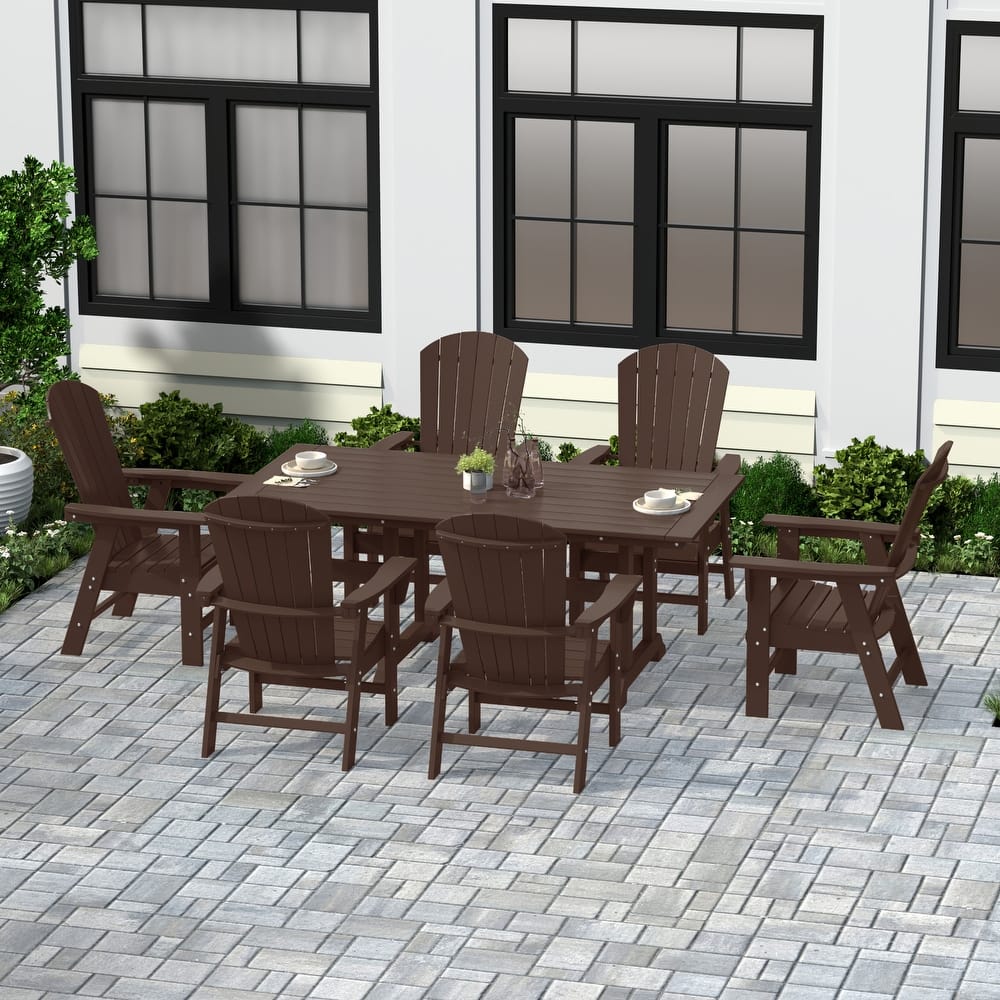 Altura 7-Piece Poly Eco-Friendly All Weather Outdoor Dining Set with Armchairs