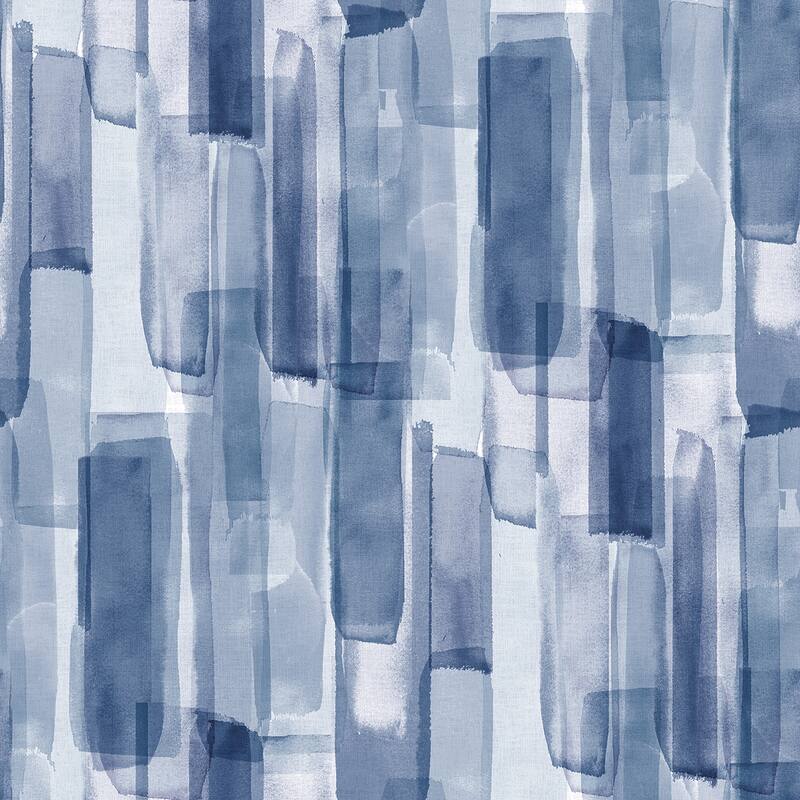 RoomMates Watercolor Glass Dark Blue Peel and Stick Wallpaper