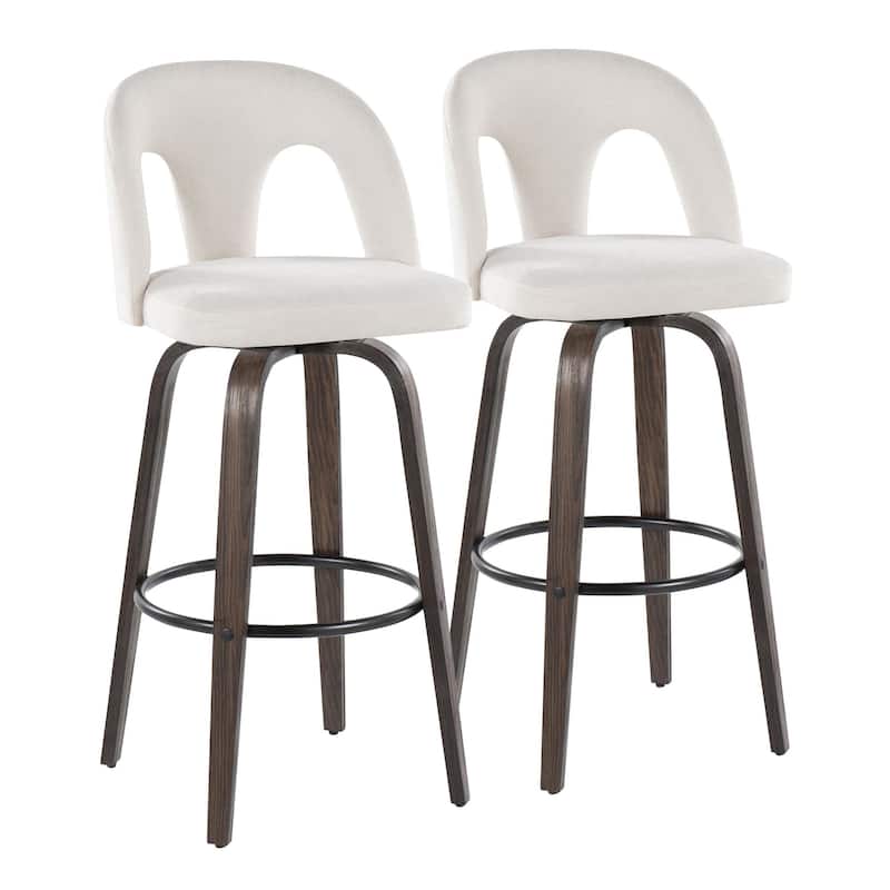 Ava Upholstered 30" Fixed-Height Counter Stool - Set of 2 - White