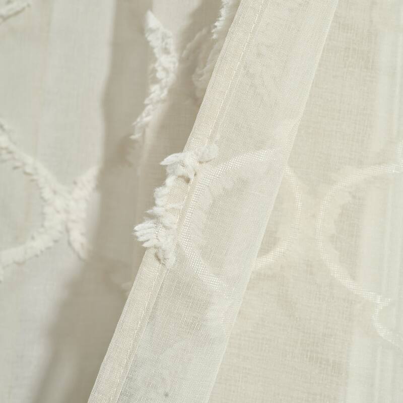 Lush Decor Avon Trellis Grommet Sheer Window Curtain Panel Pair