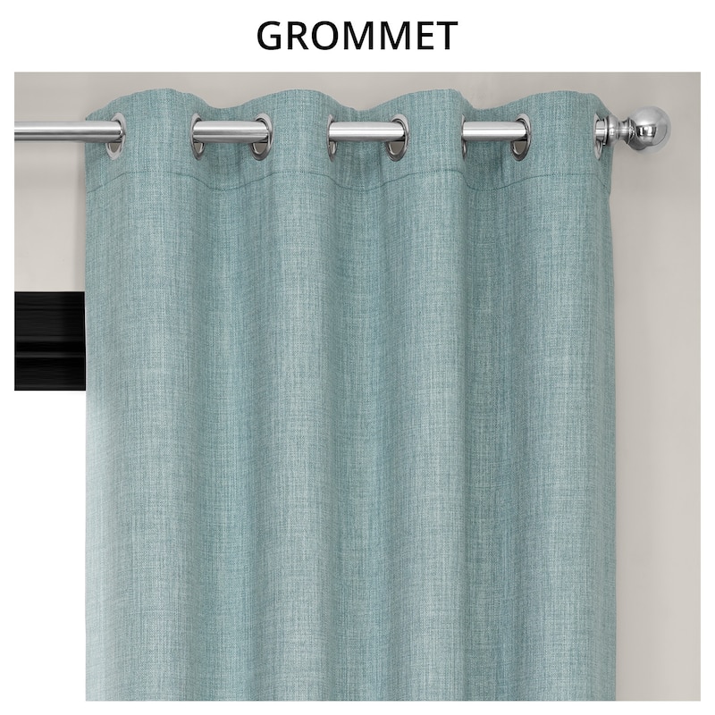 Exclusive Fabrics Grommet Textured Faux Linen Room Darkening Curtains for Bedroom & Living Room Curtains (1 Panel)