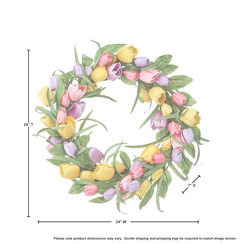 Tulip Garden Wreath 24"