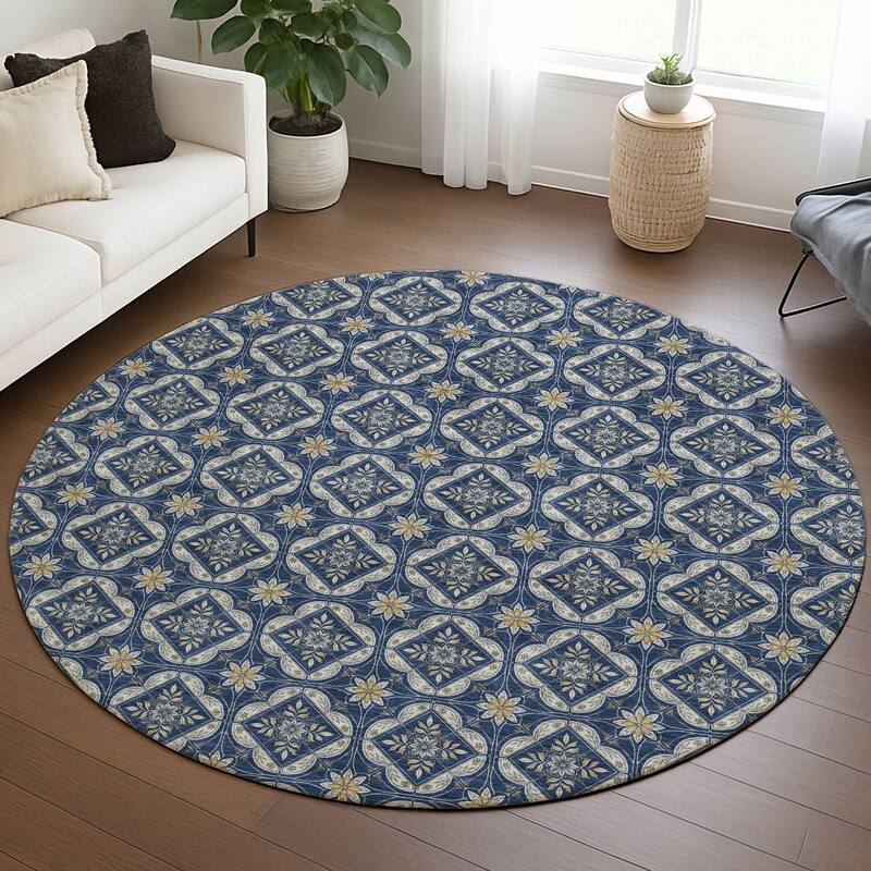 Machine Washable Indoor/ Outdoor Contemporary Granby Chantille Rug