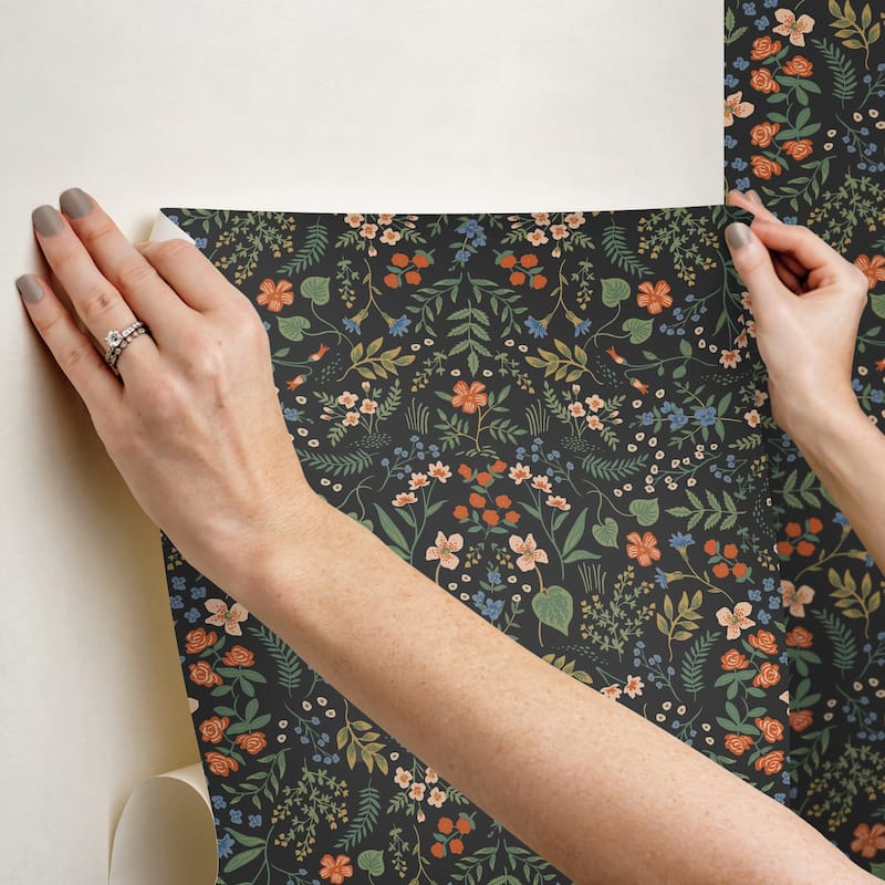 Rifle Paper Co. Wildwood Black Peel and Stick Wallpaper