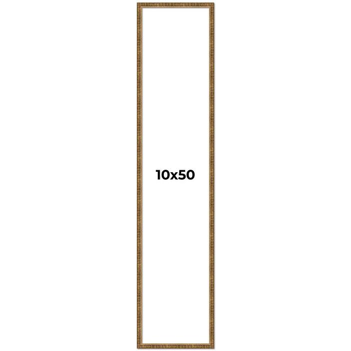 10x50 Frame Gold Solid Wood Picture Frame - Complete Modern Photo