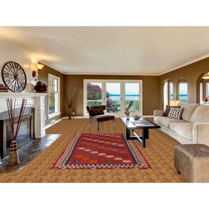 Kilim Qashqai Nomadic Persian Vintage Hand-Woven Tribal Wool Carpet - 5'0"x 9'7"