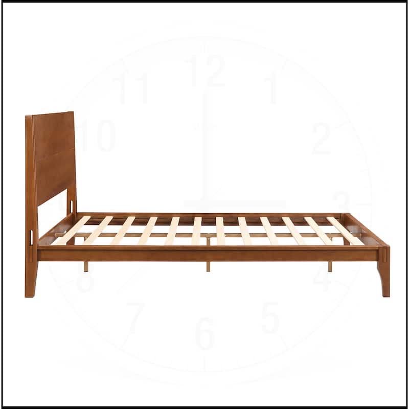 12 Inch Bamboo Wood Platform Bed with Wood Slat Metal Support