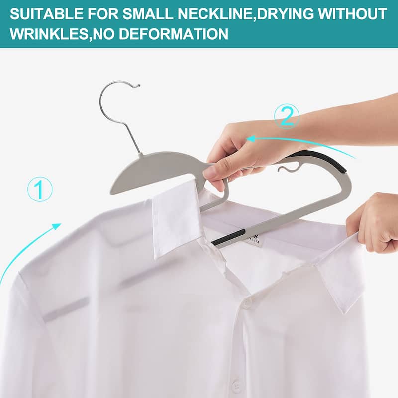 100 Pack Clothes Hangers Plastic Coat Hangers Non-Slip Space-Saving Swivel Hook