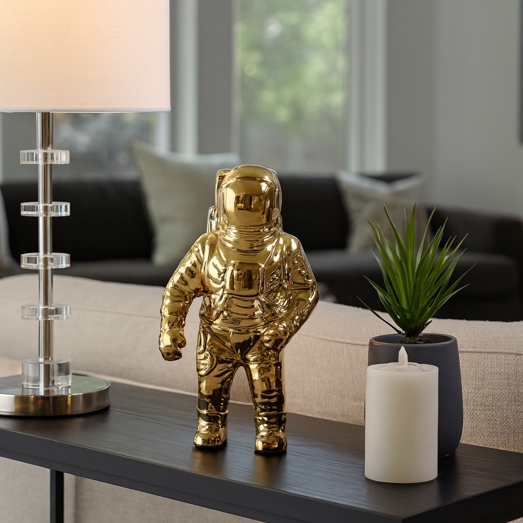 Modern Ceramic Astronaut Figurine Statue - 11"