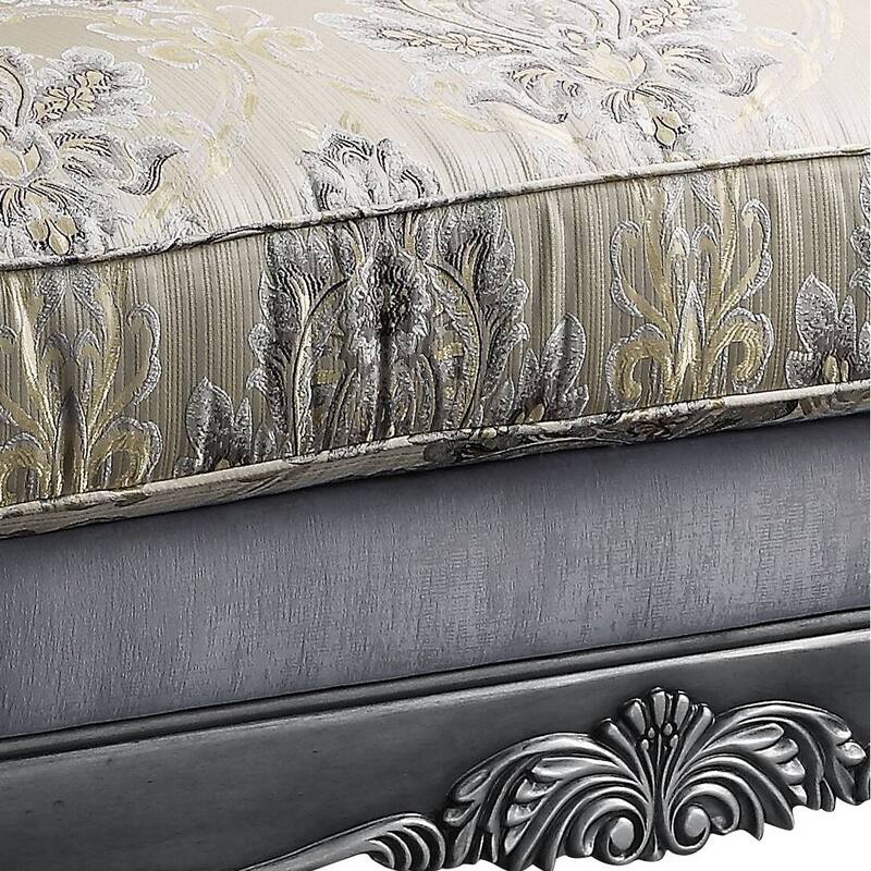 Catherine Platinum Loveseat with 3 Pillows