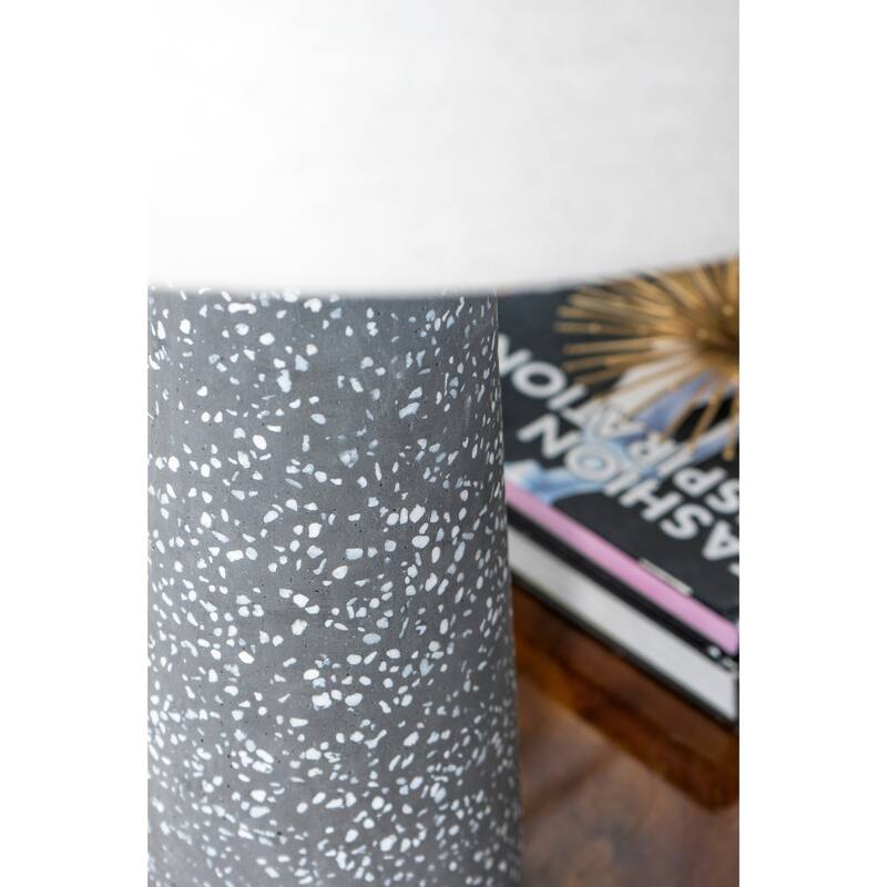 14x14x26" Modern Table Lamp with a beige drum shade for sofa sides and nightstands