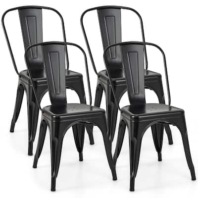 Costway 18" High Back Bar Stools Set of 4 with Removable Backrest for - See details