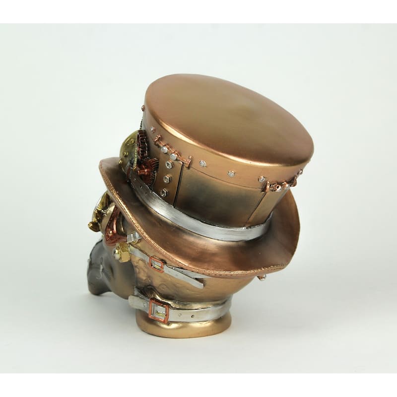 Steampunk Plague Doctor Copper And Bronze Resin Statue 6.75 Inch - 6.75 X 8 X 5.75 inches