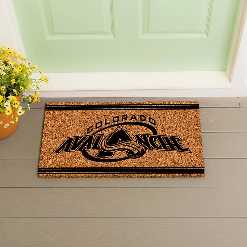 Colorado Avalanche Monochrome Indoor/Outdoor Coir Door Mat - 28" x 16"