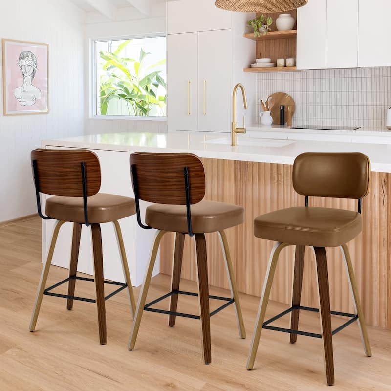 26"/29" Swivel Bar Stools/ Counter Stools with Bentwood Legs