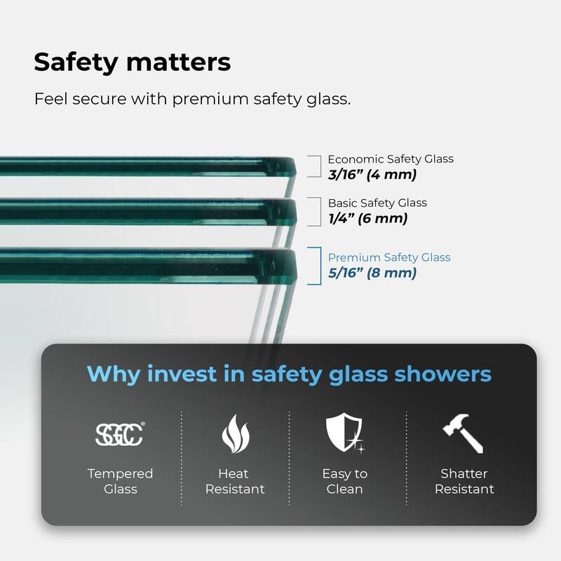 Selby Frameless Sliding Clear Alcove Shower Door