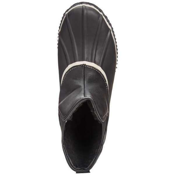 black bootie rain boots