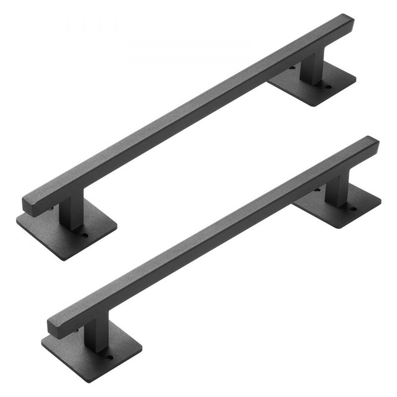 Black Carbon Steel Fence Door Handle 12.6in Ergonomic and Durable