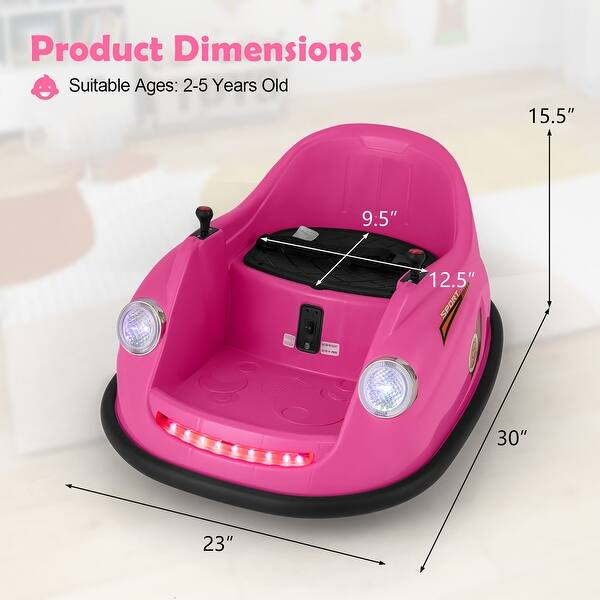 dimension image slide 0 of 4, Gymax 12V Electric Kids Ride on Bumper Car Battery Powered Bumping Car - See Details