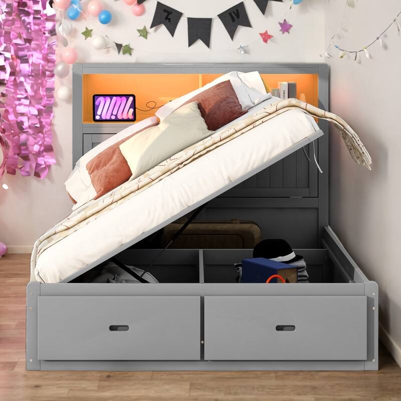 Elegant Design Full Size Platform Bed Upholstered Bed