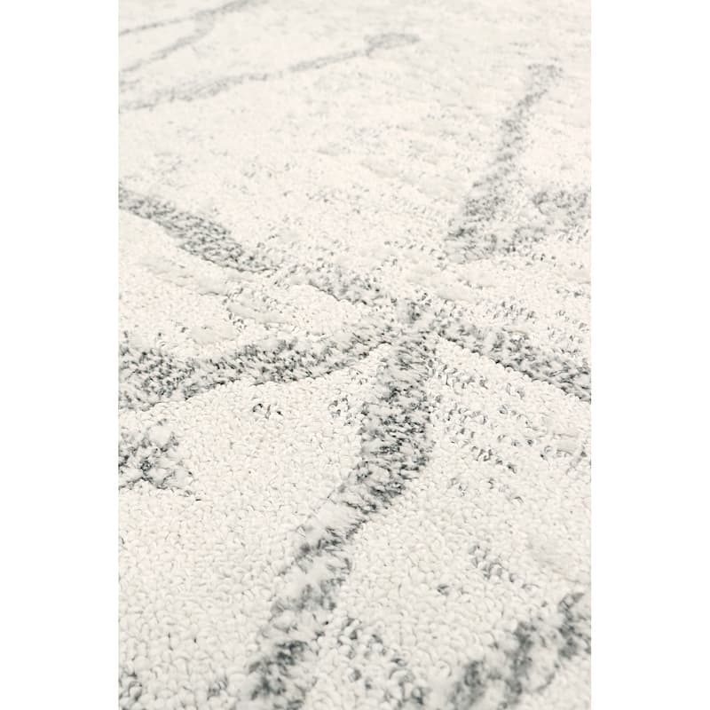 Pasargad Home Turkish Sutton Geometric Area Rug, Ivory/Grey