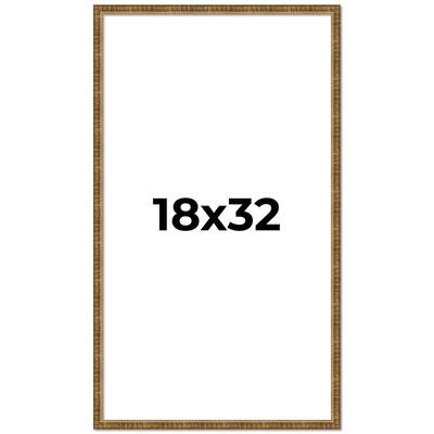 18x32 Frame Gold Solid Wood Picture Frame - Complete Modern Photo