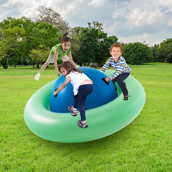 slide 2 of 7, 7.5 FT Inflatable Dome Rocker Bouncer with 6 Handles Fun Outdoor Game