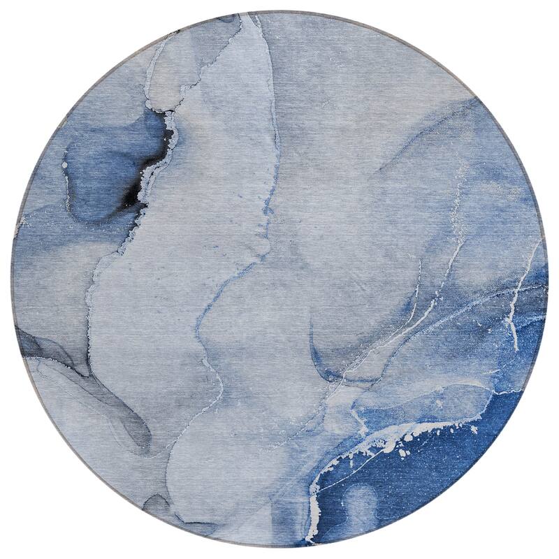 Machine Washable Indoor/ Outdoor Abstract Chantille Rug