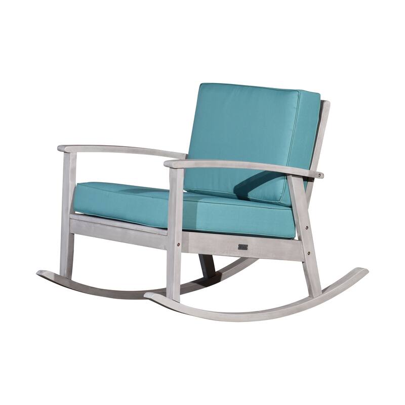 DTY Outdoor Living Longs Peak Eucalyptus Rocking Chair with Cushions