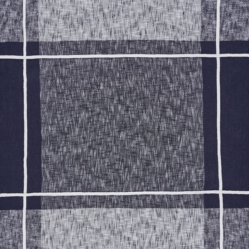 50" X 60" Blue and White Woven Cotton Checkered Throw Blanket with Tassels