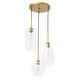 preview thumbnail 20 of 20, Gerald Glass 3-light Pendant 17.3/12.6 - Brass/Clear