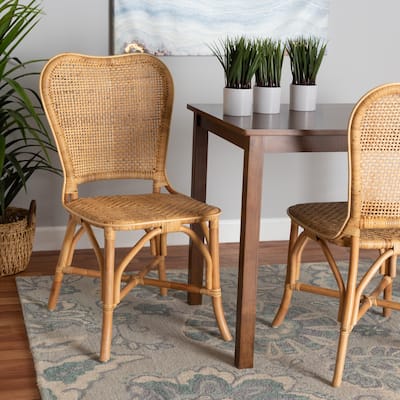 Irene Modern Bohemian Natural Rattan Dining Chair