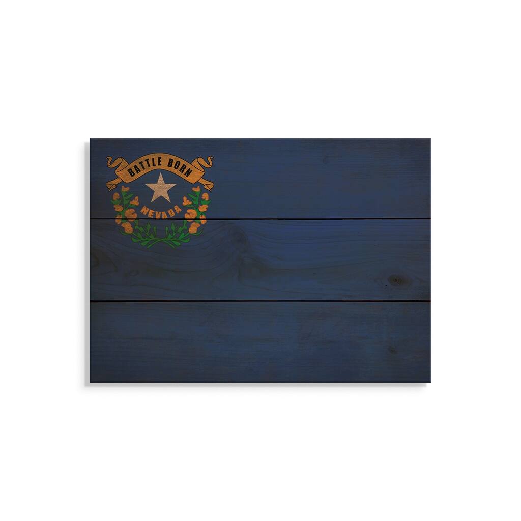 Nevada State Flag on Wood - Indoor and Outdoor Safe Wall Decor