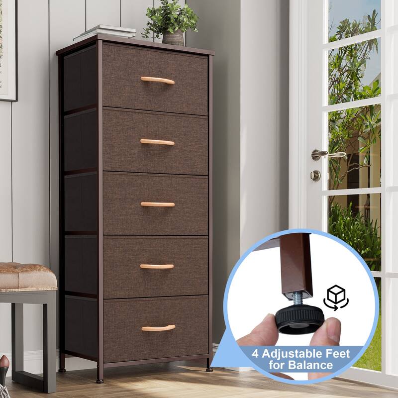 Crestlive Products Household 5-Drawer Vertical Dresser Storage Chest