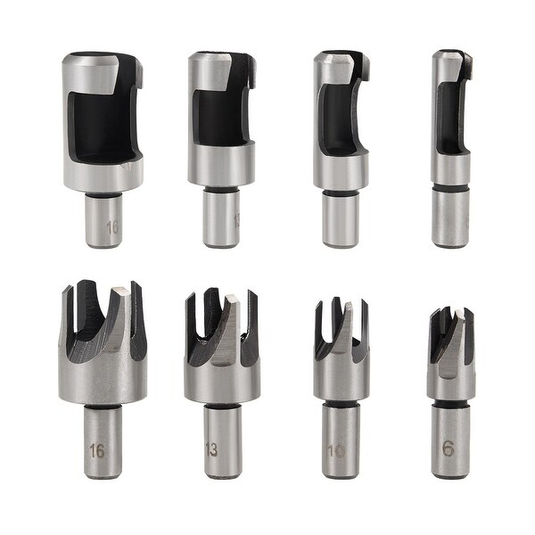 Wood Plug Cutter Drill Bit Set 1/4 3/8 1/2 5/8” Cork Tenon Hole Saw Tool 8pcs