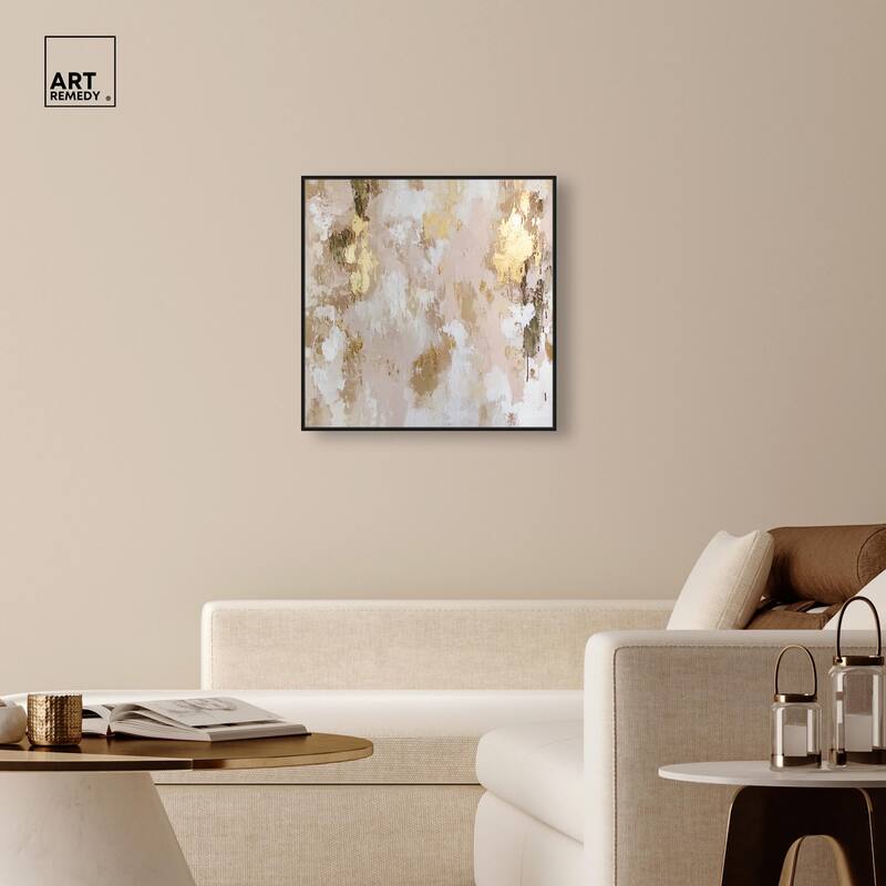 Golden Glimmer Gesture I Canvas by Art Remedy