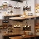 preview thumbnail 24 of 24, Farmhouse 6-Light Wagon Wheel Wood Chandelier with Seeded Glass Shade for Dining Living Room