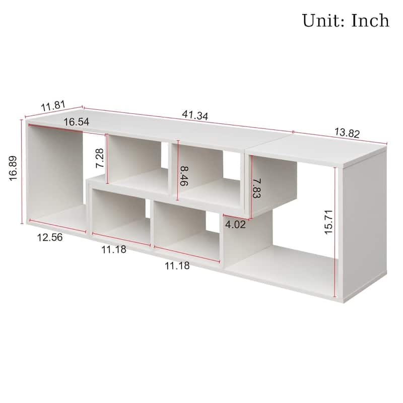 Grondin 2-Piece L Shaped TV Stand, Multi-Functional Free Combination Media Console Bookshelf for Living Room Bedroom