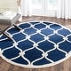 preview thumbnail 31 of 54, SAFAVIEH Handmade Cambridge Sinda Modern Moroccan Wool Rug 6' Round - Navy/Ivory - Round