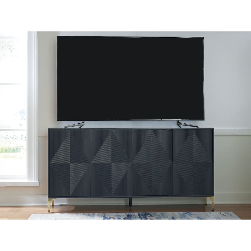 Signature Design by Ashley Loirwick Dark Blue Accent Cabinet - 72" W x 15.88" D x 36.25" H
