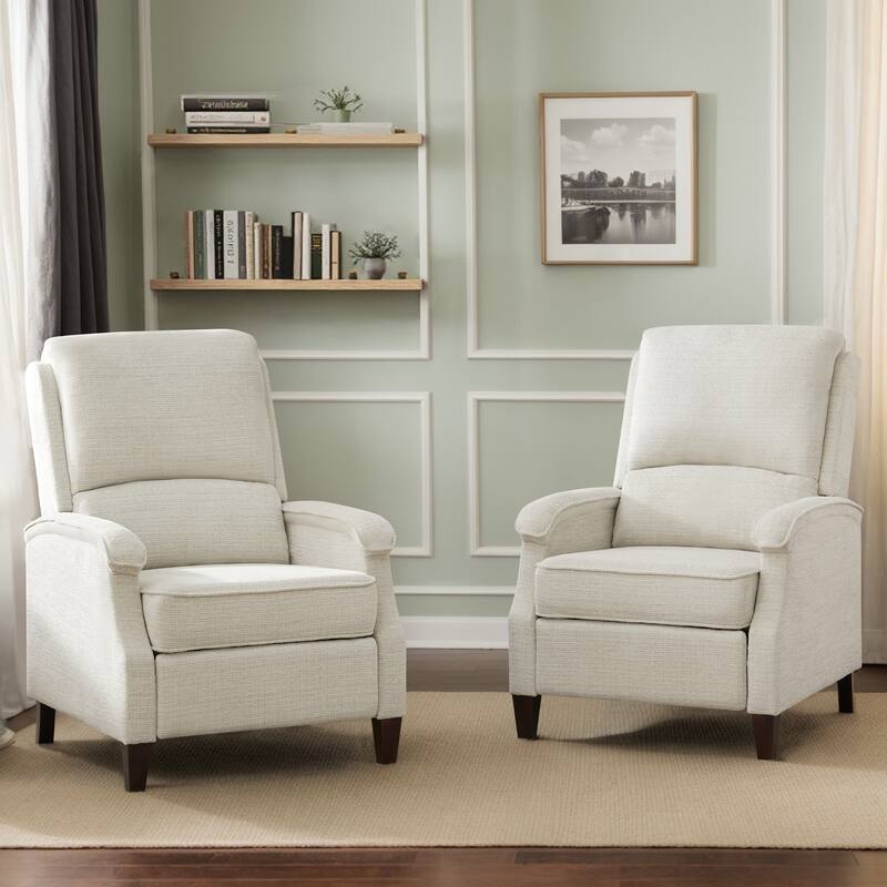 Push-Back Upholstered Recliner with Thickened Seat Cushion Backrest