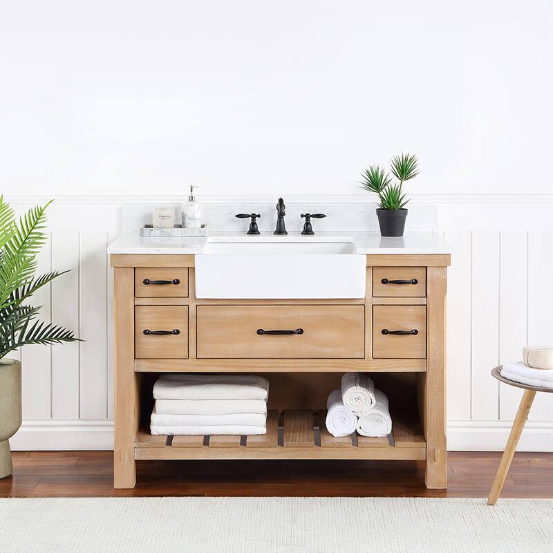 Villareal Bath Vanity with Composite Stone Top without Mirror