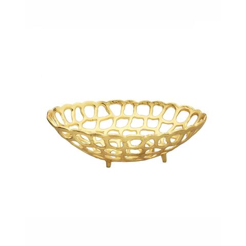 Alice Pazkus 15.25"L Gold Bread Basket