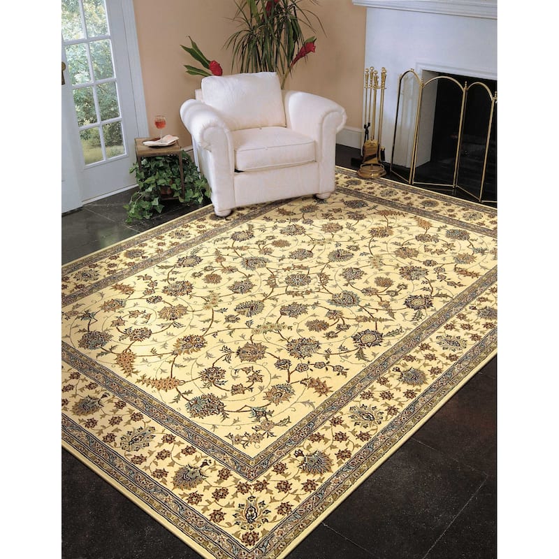 Nourison Hand-tufted Floral Scroll Traditional Persian Area Rug - 8'6" x 11'6" - Ivory - Octagon/Runner