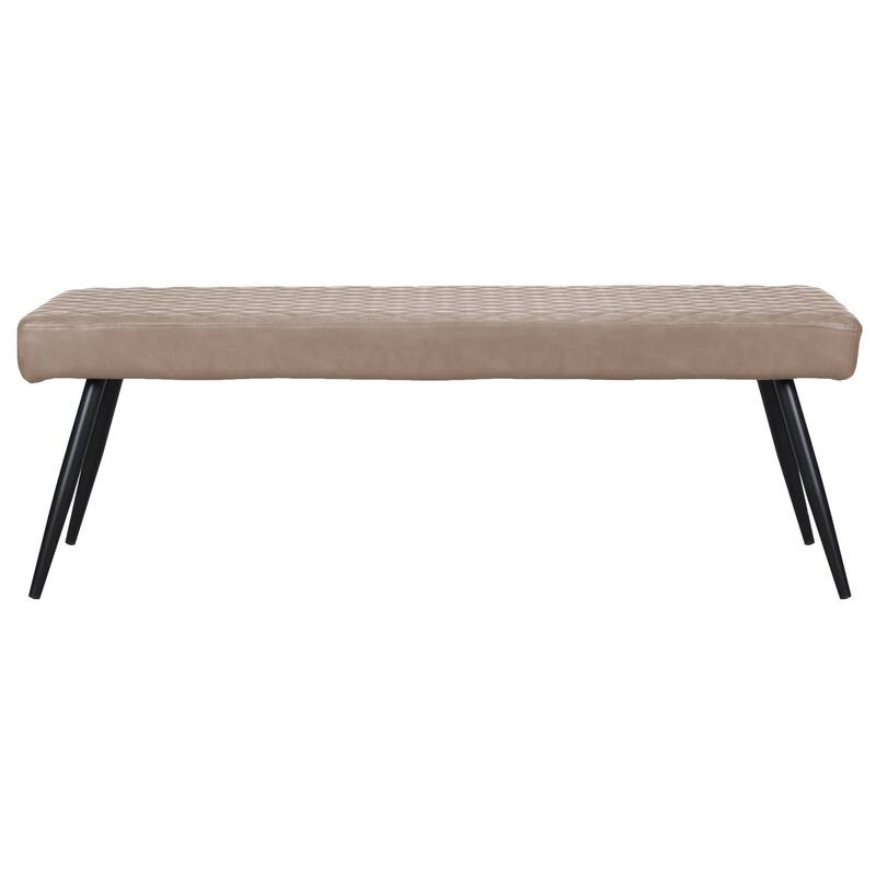 Contemporary Upholstered Dining Bench with Black Sanded Powder Coat Frame
