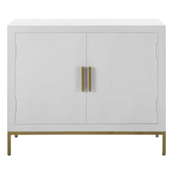 slide 2 of 11, Uttermost 24013 Front Range 40" Wide 2 Shelf Oak Accent Cabinet White